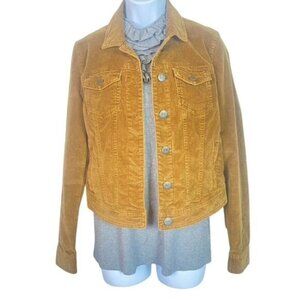 Aeropostale Womens Chocolate Brown Fine Corduroy Jacket Size M Trucker Fall Jack